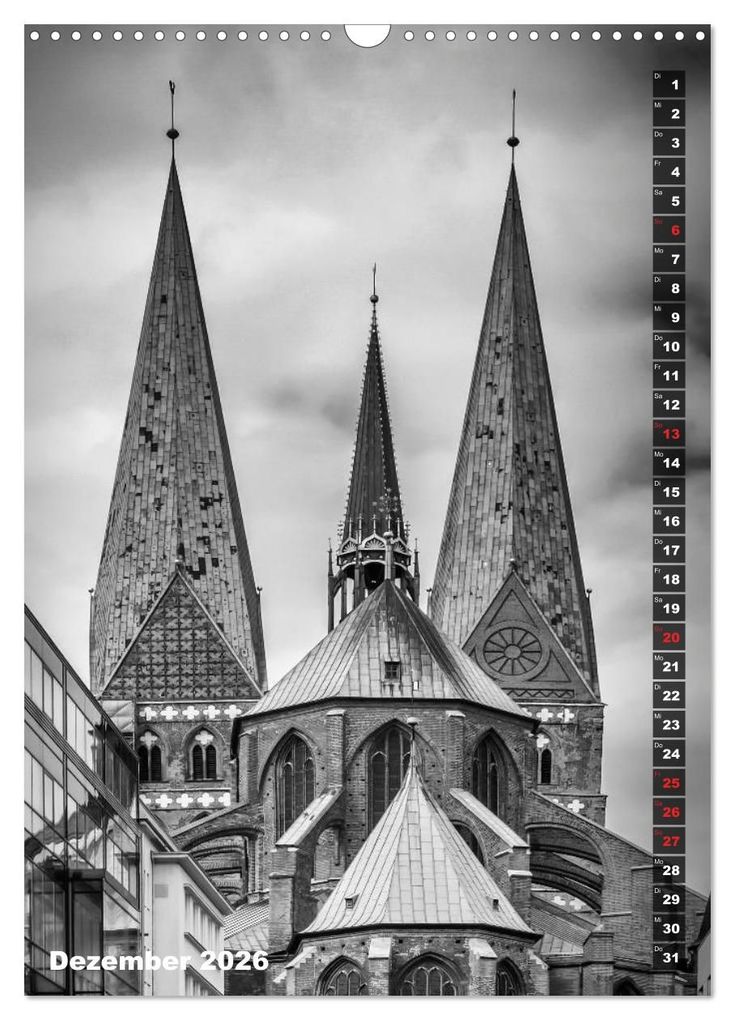 Weitere Ansicht: LÜBECK Monochrome Momente (Wandkalender 2026 DIN A3 hoch), CALVENDO Monatskalender | Calvendo, Melanie Viola