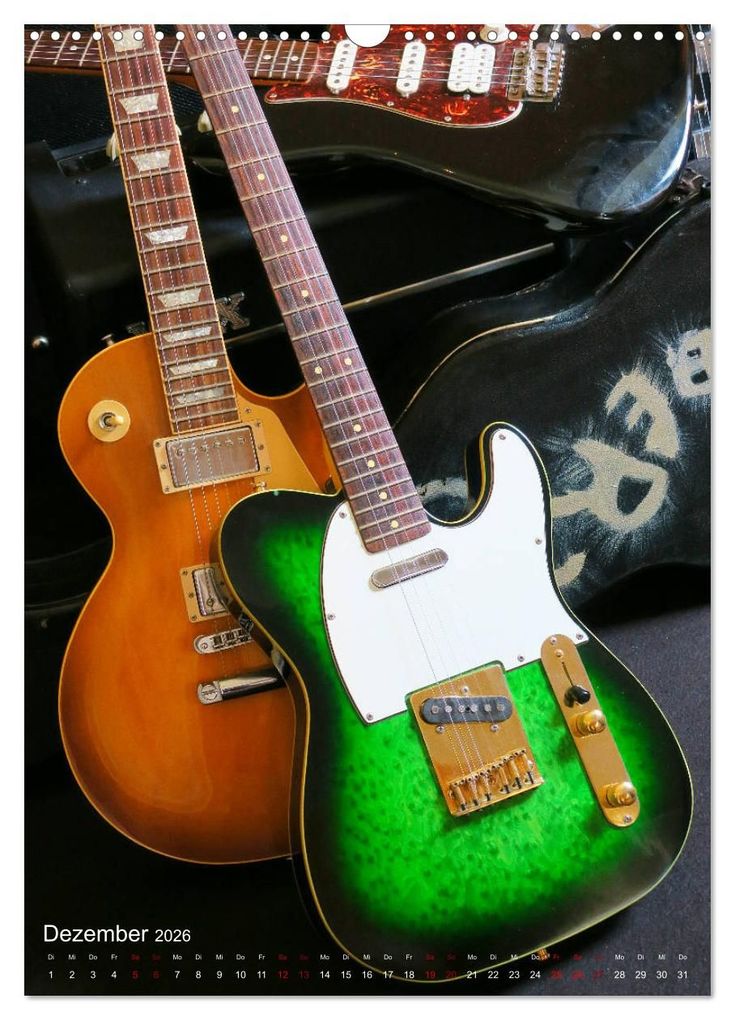 Weitere Ansicht: Gitarren backstage (Wandkalender 2026 DIN A3 hoch), CALVENDO Monatskalender | Calvendo, Renate Bleicher