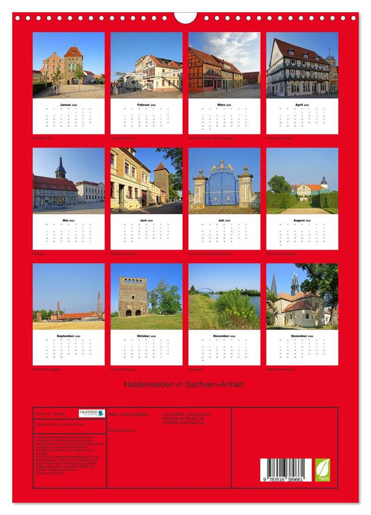 Weitere Ansicht: Haldensleben in Sachsen-Anhalt (Wandkalender 2026 DIN A3 hoch), CALVENDO Monatskalender | Calvendo, Beate Bussenius