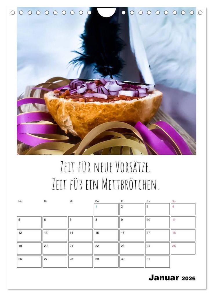 Weitere Ansicht: Mettkalender - Spread Some Mett. (Wandkalender 2026 DIN A4 hoch), CALVENDO Monatskalender | Calvendo, Leo aus dem Wunderland