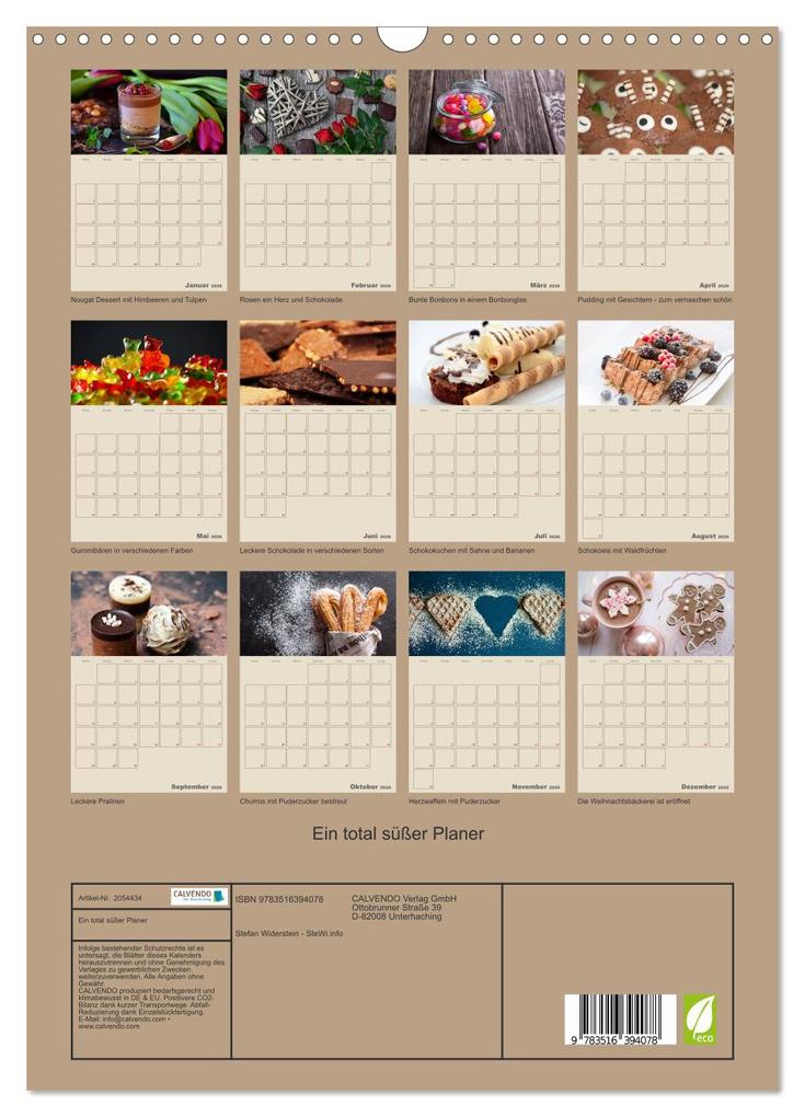 Weitere Ansicht: Ein total süßer Planer (Wandkalender 2026 DIN A3 hoch), CALVENDO Monatskalender | Calvendo, Stefan Widerstein - SteWi.info