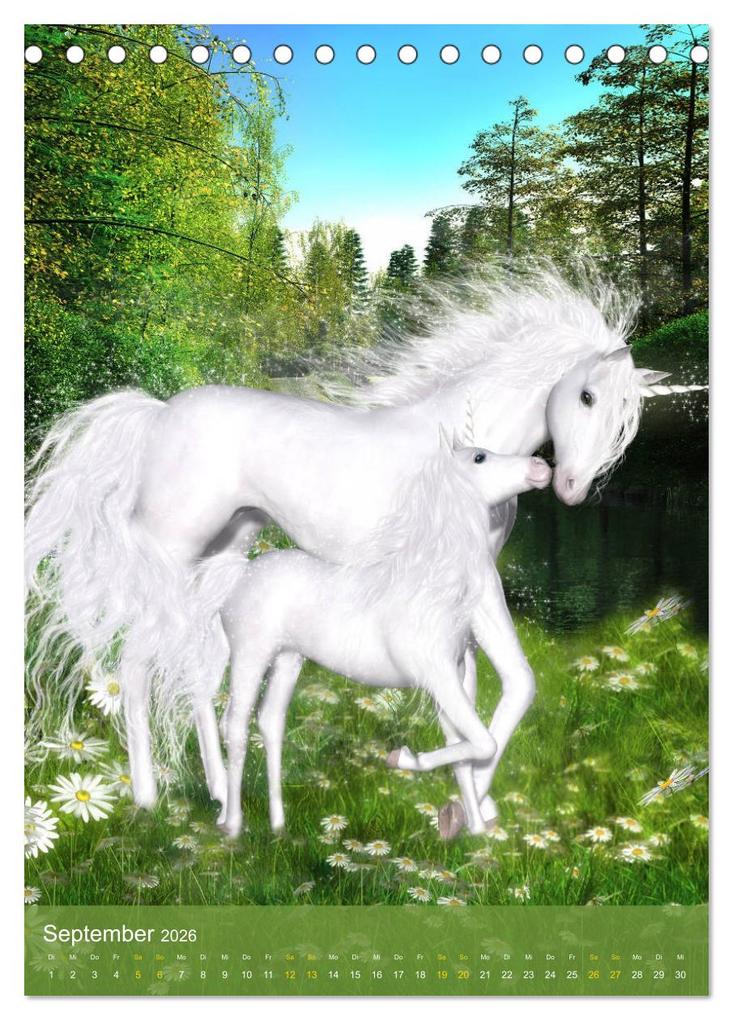 Weitere Ansicht: Zauberhaft liebe Einhörner - Kalender (Tischkalender 2026 DIN A5 hoch), CALVENDO Monatskalender | Calvendo, Gaby Shayana Hoffmann