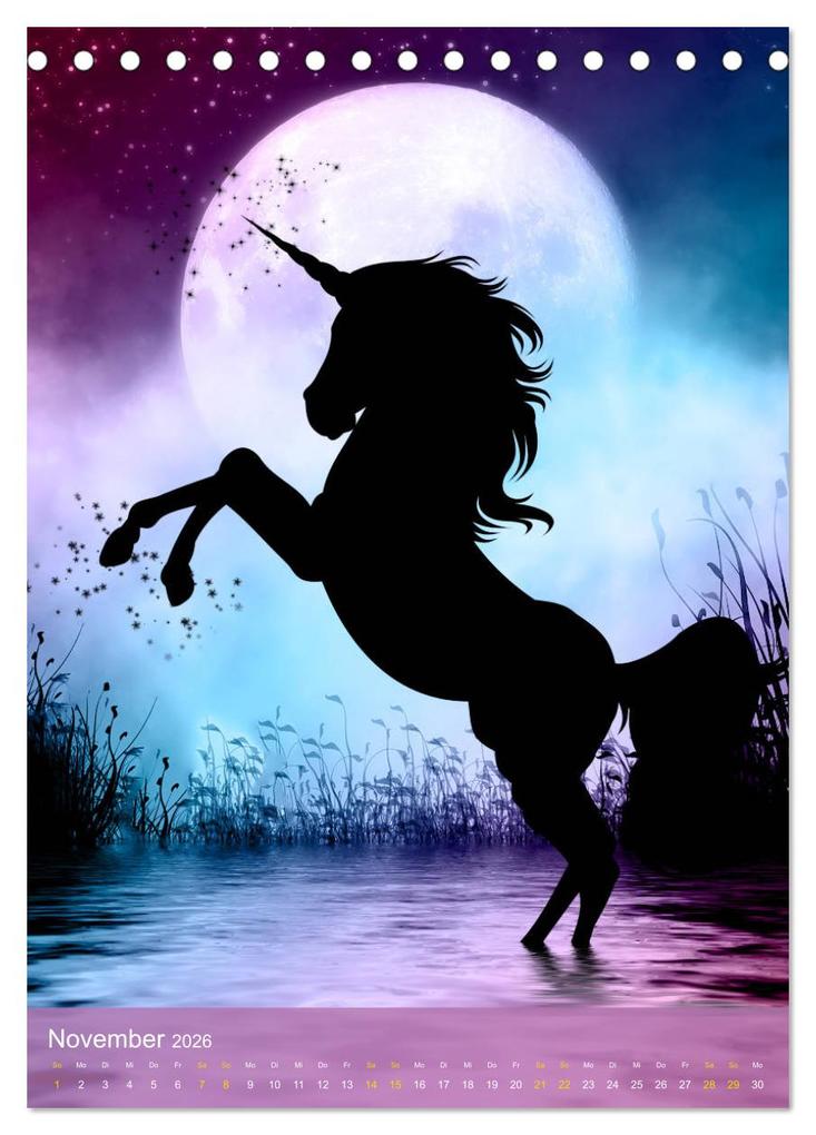 Weitere Ansicht: Zauberhaft liebe Einhörner - Kalender (Tischkalender 2026 DIN A5 hoch), CALVENDO Monatskalender | Calvendo, Gaby Shayana Hoffmann