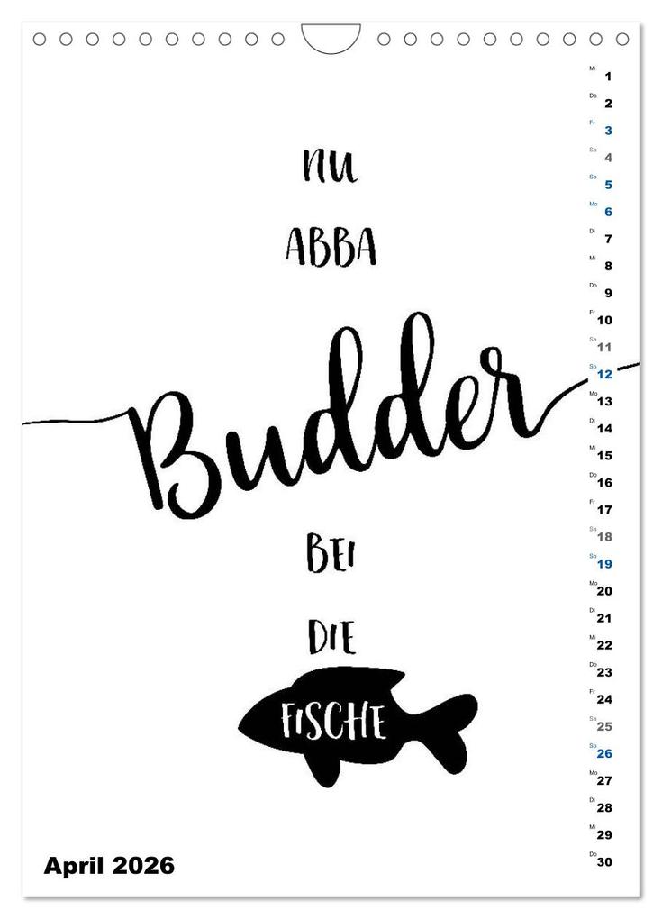 Weitere Ansicht: PLATT Typische Sprüche (Wandkalender 2026 DIN A4 hoch), CALVENDO Monatskalender | Calvendo, Melanie Viola