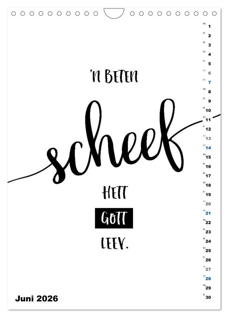 Weitere Ansicht: PLATT Typische Sprüche (Wandkalender 2026 DIN A4 hoch), CALVENDO Monatskalender | Calvendo, Melanie Viola