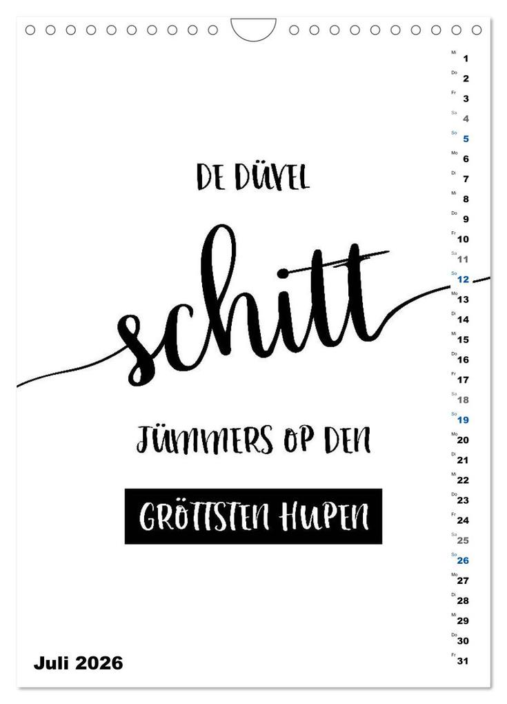 Weitere Ansicht: PLATT Typische Sprüche (Wandkalender 2026 DIN A4 hoch), CALVENDO Monatskalender | Calvendo, Melanie Viola