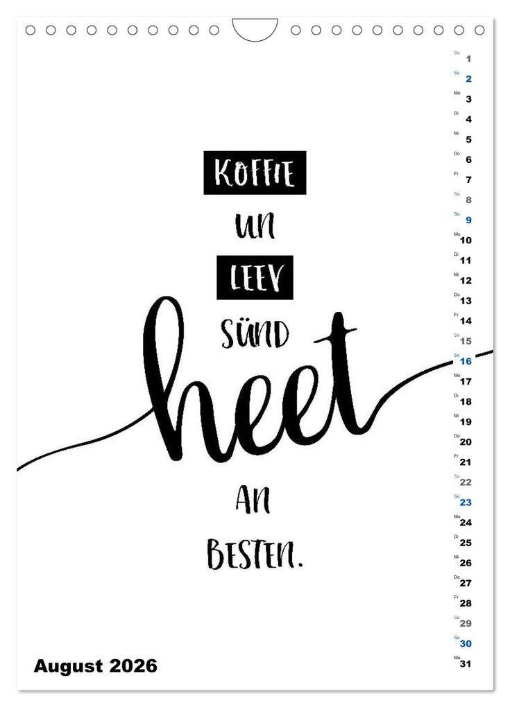 Weitere Ansicht: PLATT Typische Sprüche (Wandkalender 2026 DIN A4 hoch), CALVENDO Monatskalender | Calvendo, Melanie Viola