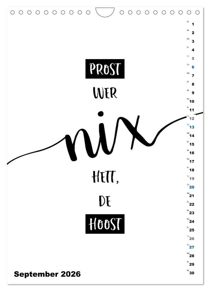 Weitere Ansicht: PLATT Typische Sprüche (Wandkalender 2026 DIN A4 hoch), CALVENDO Monatskalender | Calvendo, Melanie Viola