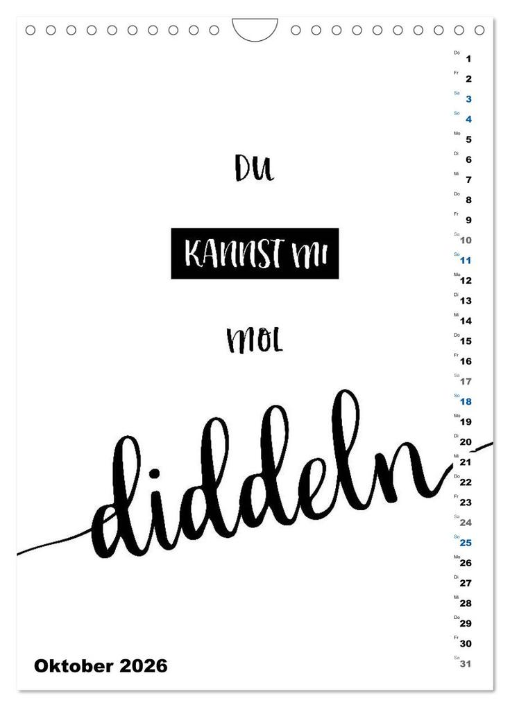 Weitere Ansicht: PLATT Typische Sprüche (Wandkalender 2026 DIN A4 hoch), CALVENDO Monatskalender | Calvendo, Melanie Viola