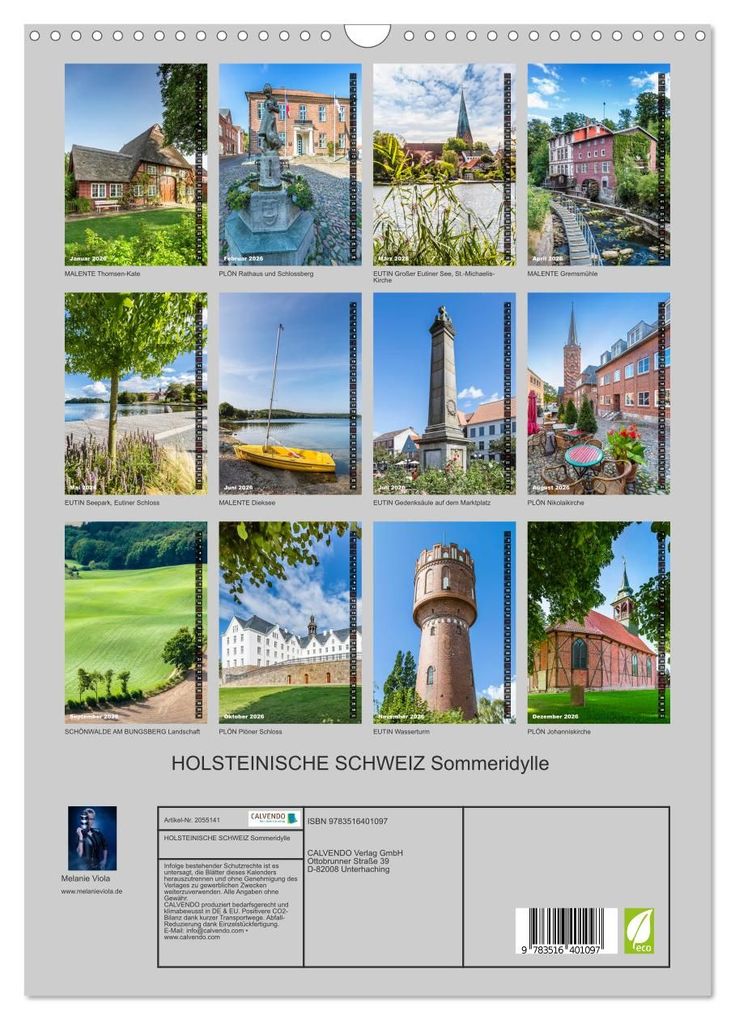 Weitere Ansicht: HOLSTEINISCHE SCHWEIZ Sommeridylle (Wandkalender 2026 DIN A3 hoch), CALVENDO Monatskalender | Calvendo, Melanie Viola
