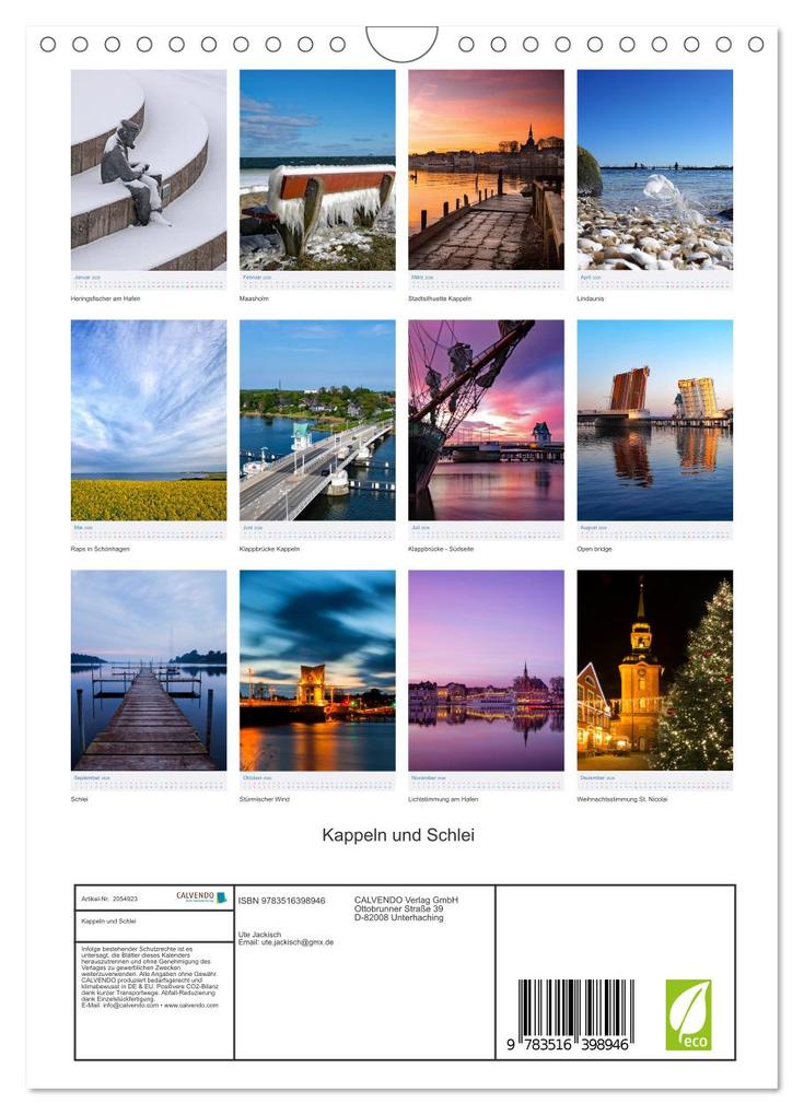 Weitere Ansicht: Kappeln und Schlei (Wandkalender 2026 DIN A4 hoch), CALVENDO Monatskalender | Calvendo, Ute Jackisch