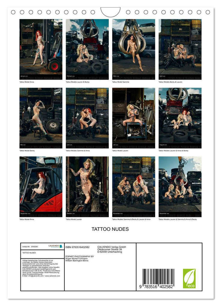 Weitere Ansicht: TATTOO NUDES (Wandkalender 2026 DIN A4 hoch), CALVENDO Monatskalender | Calvendo, POPART PHOTOGRAPHY