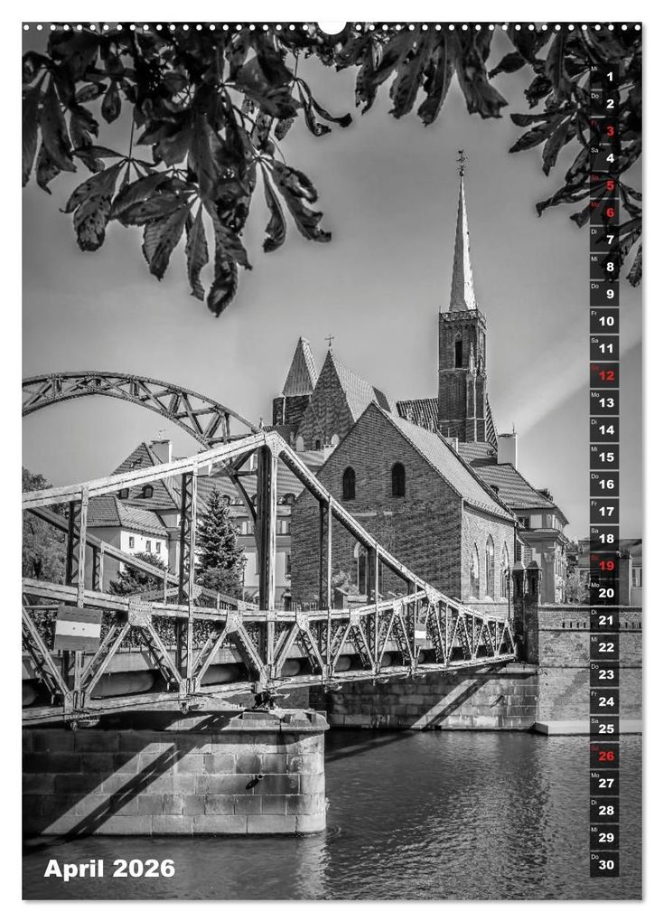 Weitere Ansicht: BRESLAU SCHWARZWEIß (Wandkalender 2026 DIN A2 hoch), CALVENDO Monatskalender | Calvendo, Melanie Viola