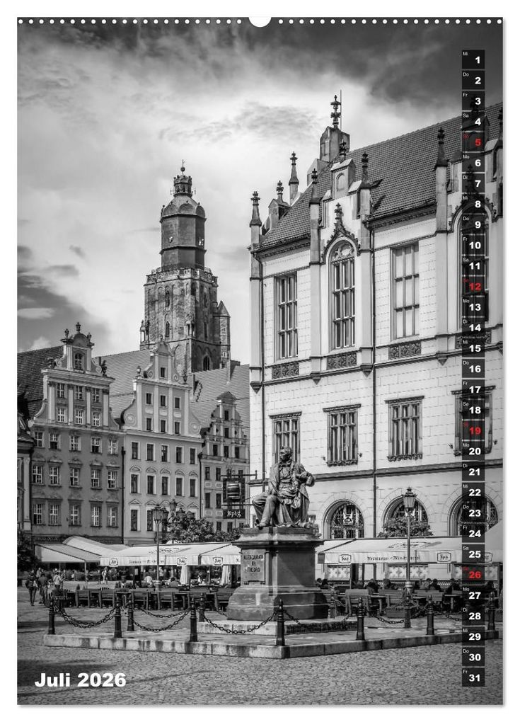 Weitere Ansicht: BRESLAU SCHWARZWEIß (Wandkalender 2026 DIN A2 hoch), CALVENDO Monatskalender | Calvendo, Melanie Viola