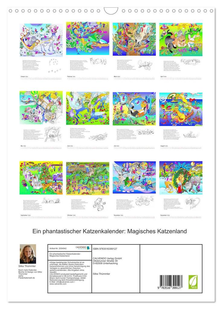 Weitere Ansicht: Ein phantastischer Katzenkalender: Magisches Katzenland (Wandkalender 2026 DIN A3 hoch), CALVENDO Monatskalender | Calvendo, Silke Thümmler