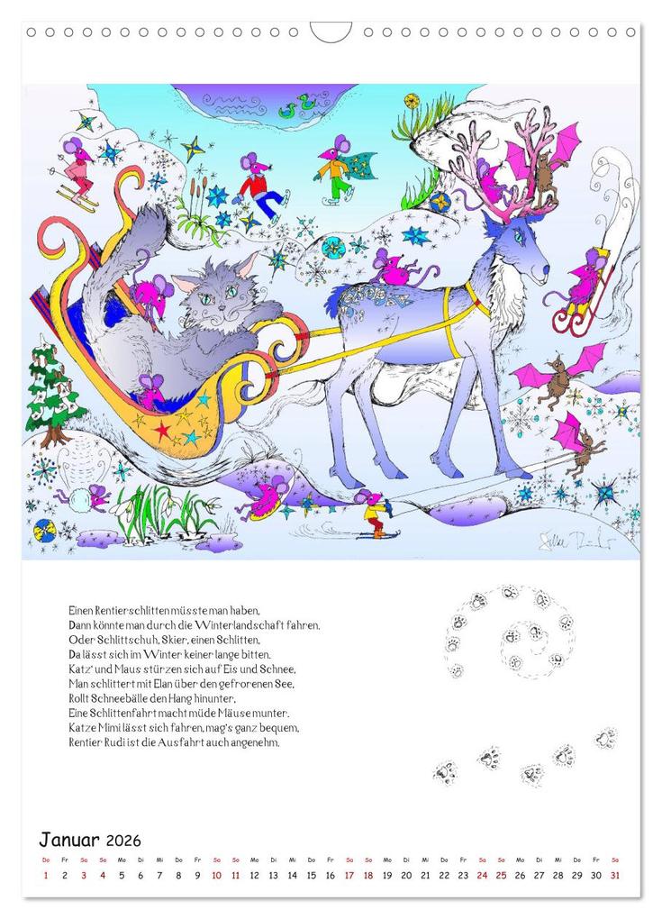 Weitere Ansicht: Ein phantastischer Katzenkalender: Magisches Katzenland (Wandkalender 2026 DIN A3 hoch), CALVENDO Monatskalender | Calvendo, Silke Thümmler