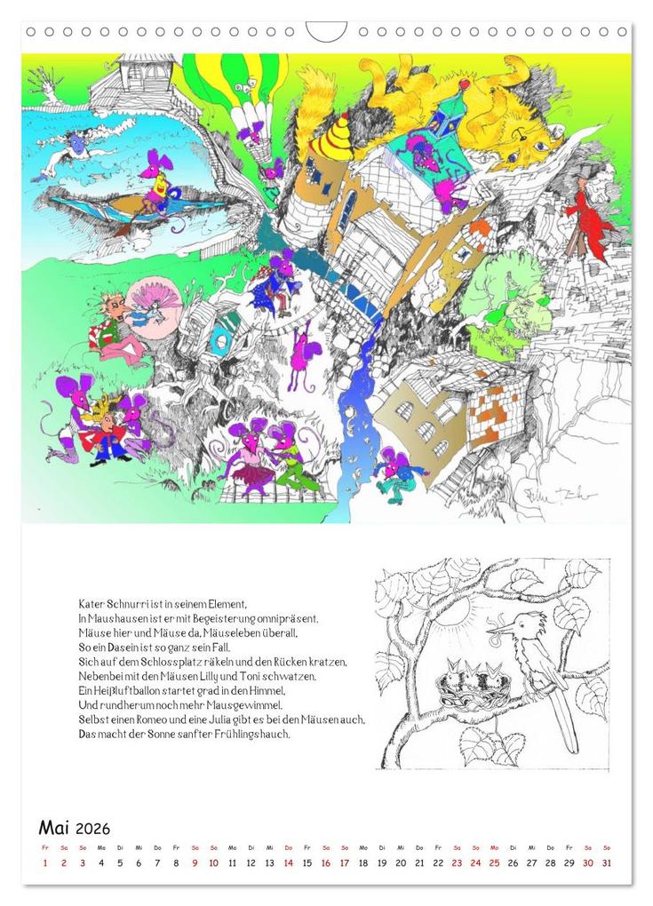 Weitere Ansicht: Ein phantastischer Katzenkalender: Magisches Katzenland (Wandkalender 2026 DIN A3 hoch), CALVENDO Monatskalender | Calvendo, Silke Thümmler