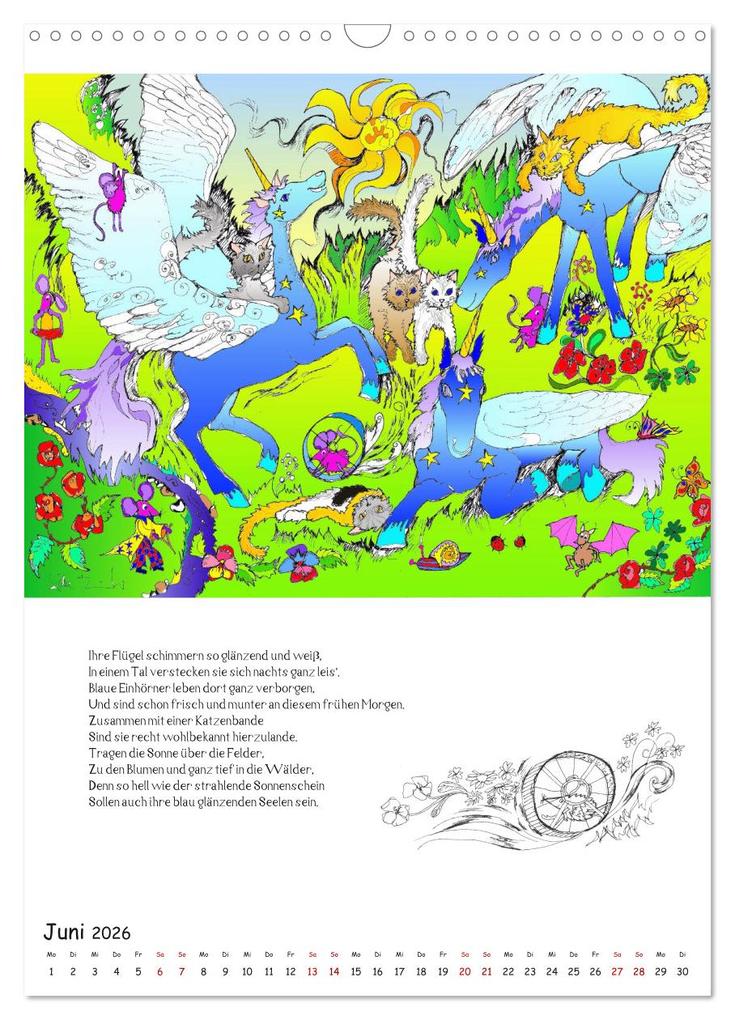 Weitere Ansicht: Ein phantastischer Katzenkalender: Magisches Katzenland (Wandkalender 2026 DIN A3 hoch), CALVENDO Monatskalender | Calvendo, Silke Thümmler