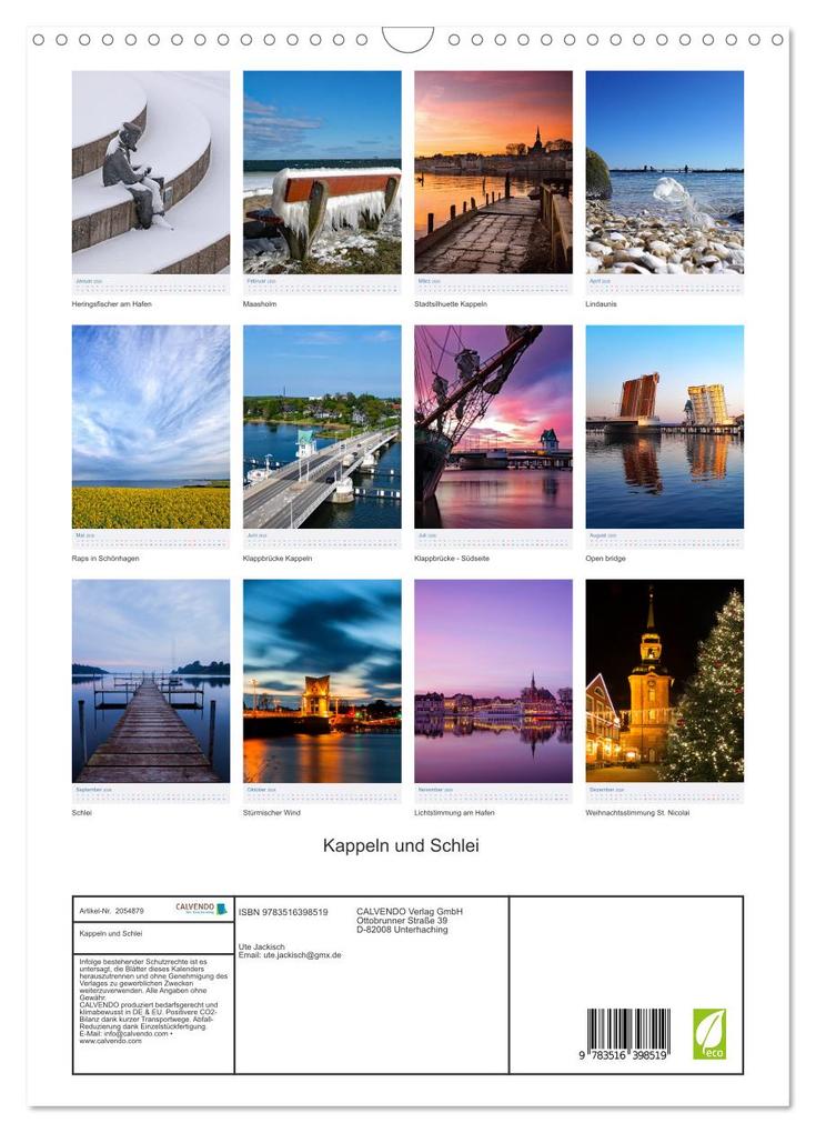 Weitere Ansicht: Kappeln und Schlei (Wandkalender 2026 DIN A3 hoch), CALVENDO Monatskalender | Calvendo, Ute Jackisch