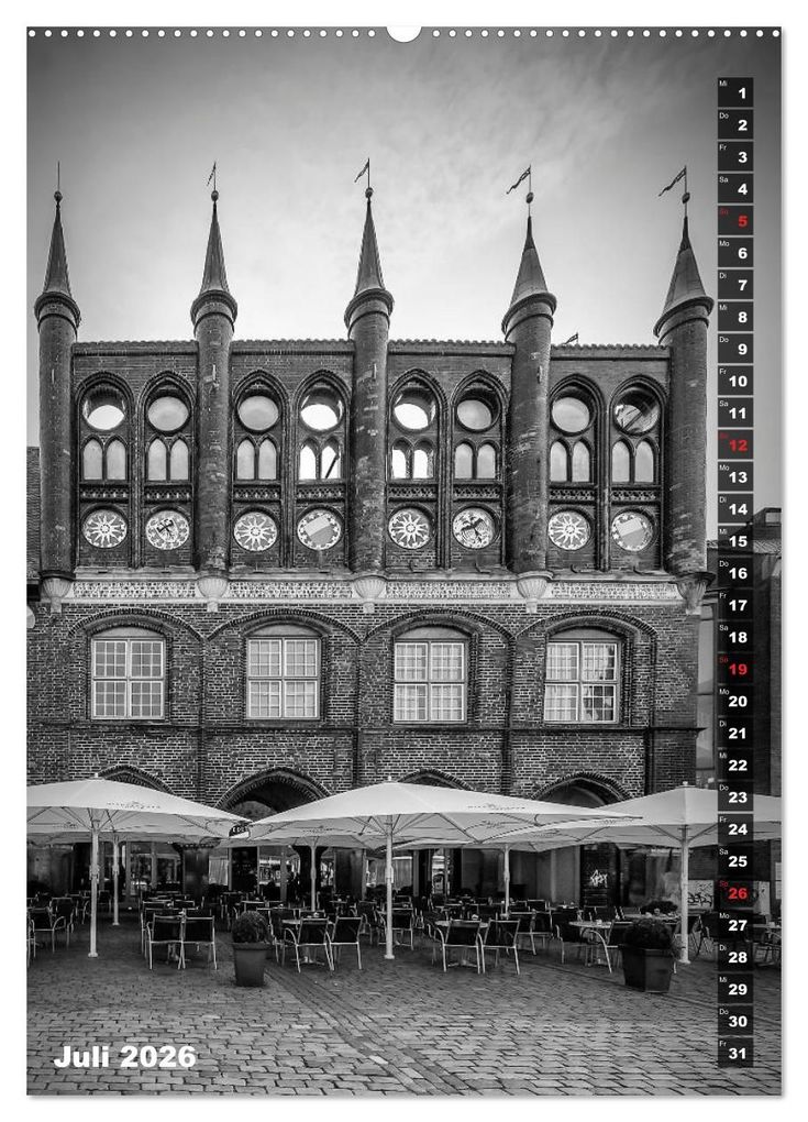 Weitere Ansicht: LÜBECK Monochrome Momente (Wandkalender 2026 DIN A2 hoch), CALVENDO Monatskalender | Calvendo, Melanie Viola