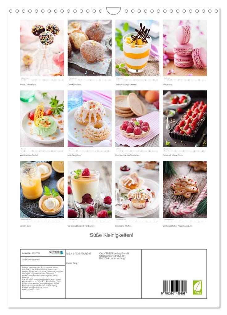 Weitere Ansicht: Süße Kleinigkeiten! (Wandkalender 2026 DIN A3 hoch), CALVENDO Monatskalender | Heike Sieg, Calvendo