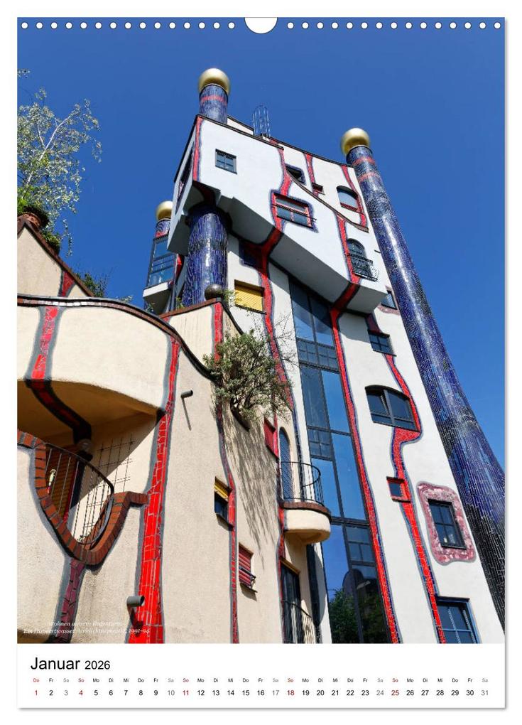 Weitere Ansicht: Wohnen unterm Regenturm - Ein Hundertwasser Architekturprojekt, 1991-94 (Wandkalender 2026 DIN A3 hoch), CALVENDO Monatskalender | Hanns-Peter Eisold, Calvendo
