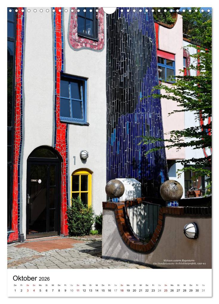 Weitere Ansicht: Wohnen unterm Regenturm - Ein Hundertwasser Architekturprojekt, 1991-94 (Wandkalender 2026 DIN A3 hoch), CALVENDO Monatskalender | Hanns-Peter Eisold, Calvendo