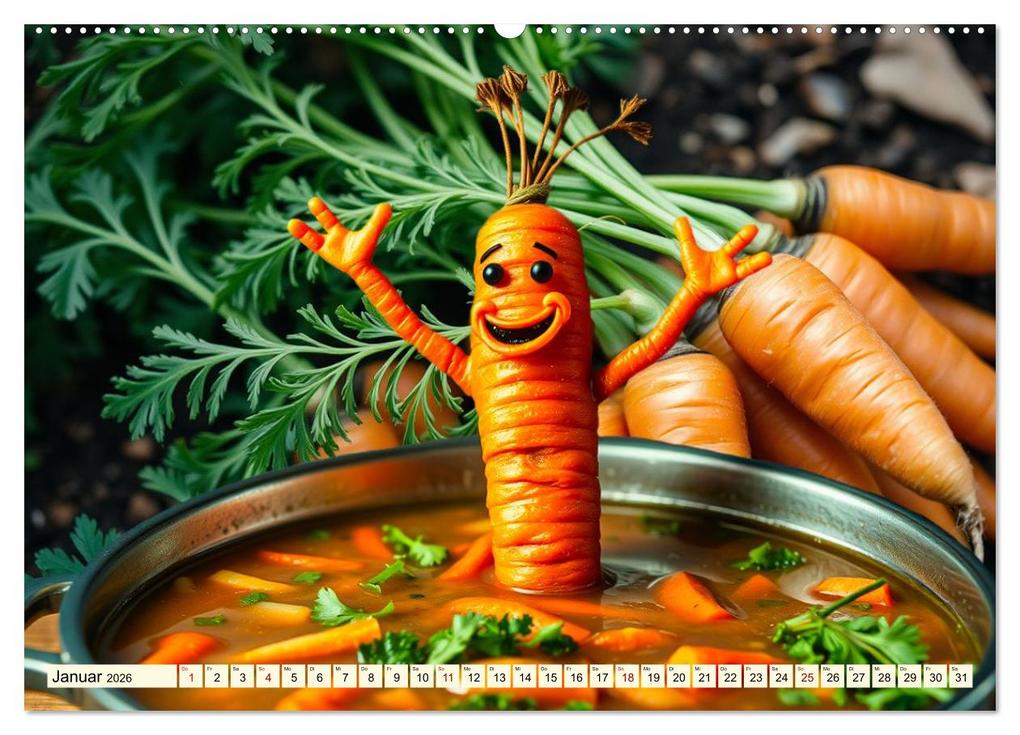 Weitere Ansicht: Tanzendes Obst und Gemüse (hochwertiger Premium Wandkalender 2026 DIN A2 quer), Kunstdruck in Hochglanz | Claudia Kleemann, Calvendo