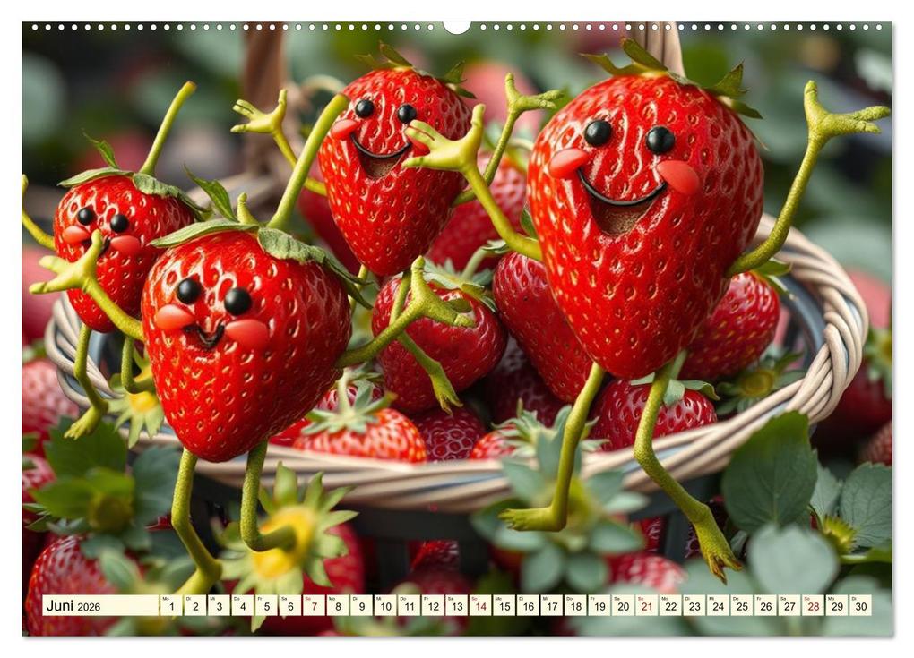 Weitere Ansicht: Tanzendes Obst und Gemüse (hochwertiger Premium Wandkalender 2026 DIN A2 quer), Kunstdruck in Hochglanz | Claudia Kleemann, Calvendo