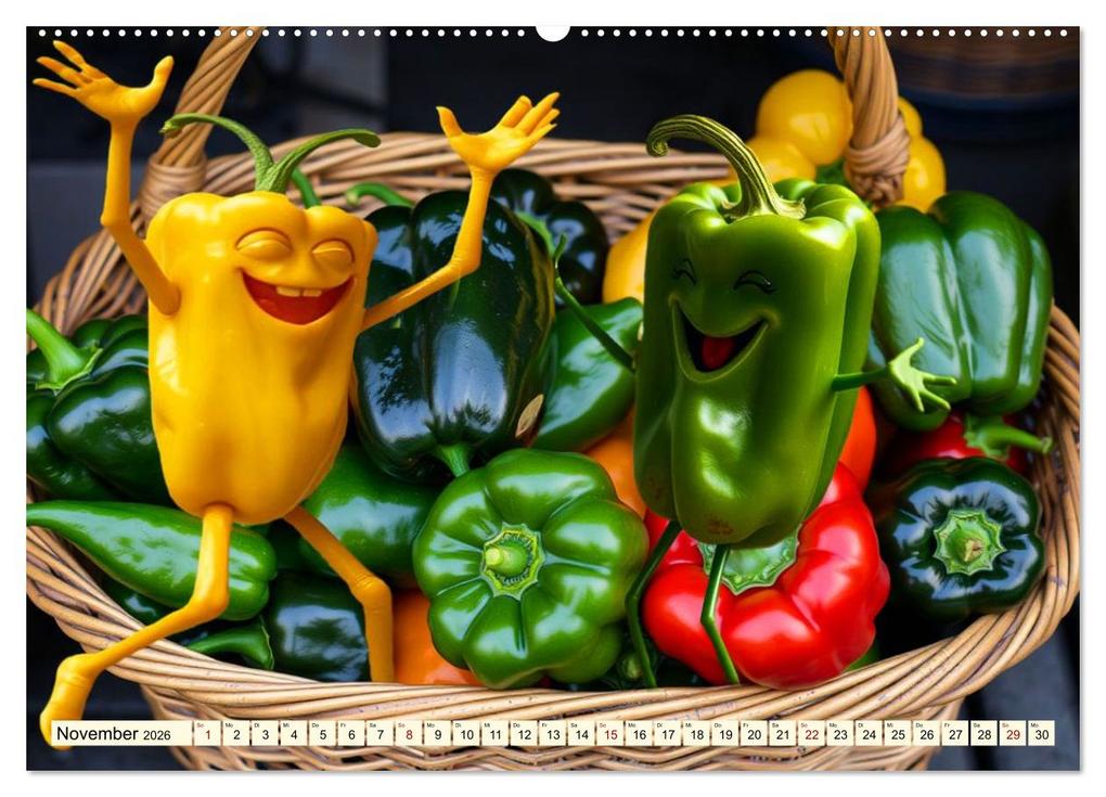 Weitere Ansicht: Tanzendes Obst und Gemüse (hochwertiger Premium Wandkalender 2026 DIN A2 quer), Kunstdruck in Hochglanz | Claudia Kleemann, Calvendo