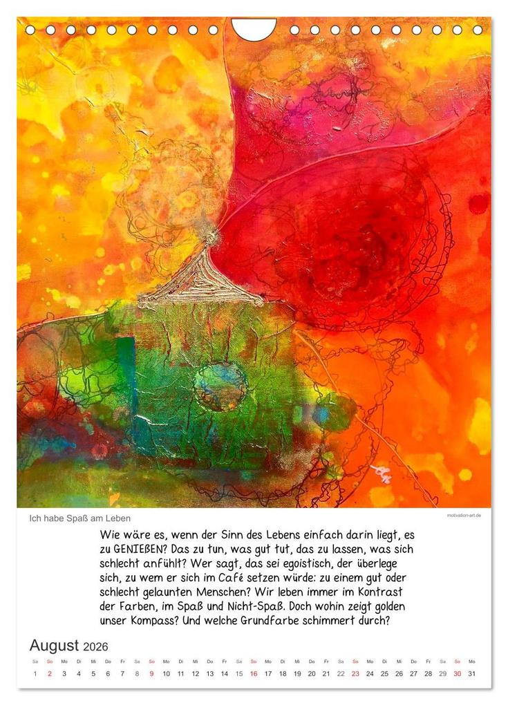 Weitere Ansicht: Motivation-Art Herzenswünsche (Wandkalender 2026 DIN A4 hoch), CALVENDO Monatskalender | Jörg Lehmann, Calvendo