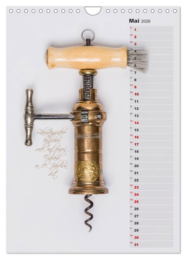 Weitere Ansicht: Emotionale Momente: Korkenzieher - geniales Alltagswerkzeug. Planer. (Wandkalender 2026 DIN A4 hoch), CALVENDO Monatskalender | Ingo Gerlach, Calvendo