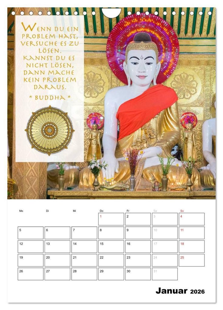 Weitere Ansicht: BUDDHAS ZITATE Buddhistische Weisheiten (Wandkalender 2026 DIN A4 hoch), CALVENDO Monatskalender | BuddhaART BuddhaART, Calvendo, BuddhaART