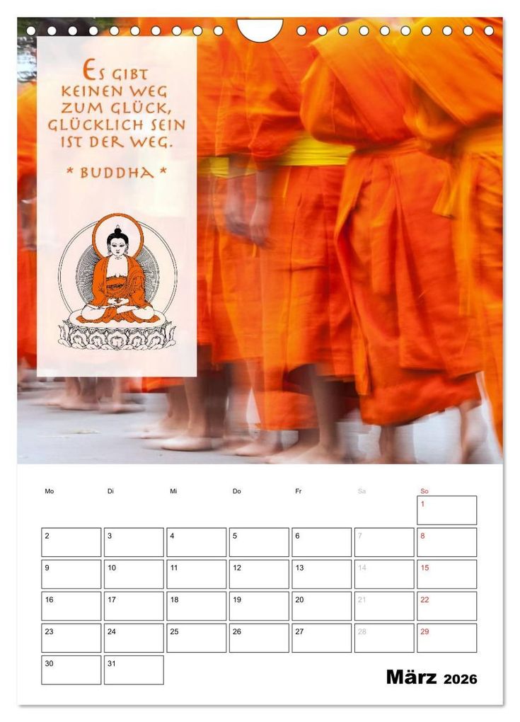 Weitere Ansicht: BUDDHAS ZITATE Buddhistische Weisheiten (Wandkalender 2026 DIN A4 hoch), CALVENDO Monatskalender | BuddhaART BuddhaART, Calvendo, BuddhaART