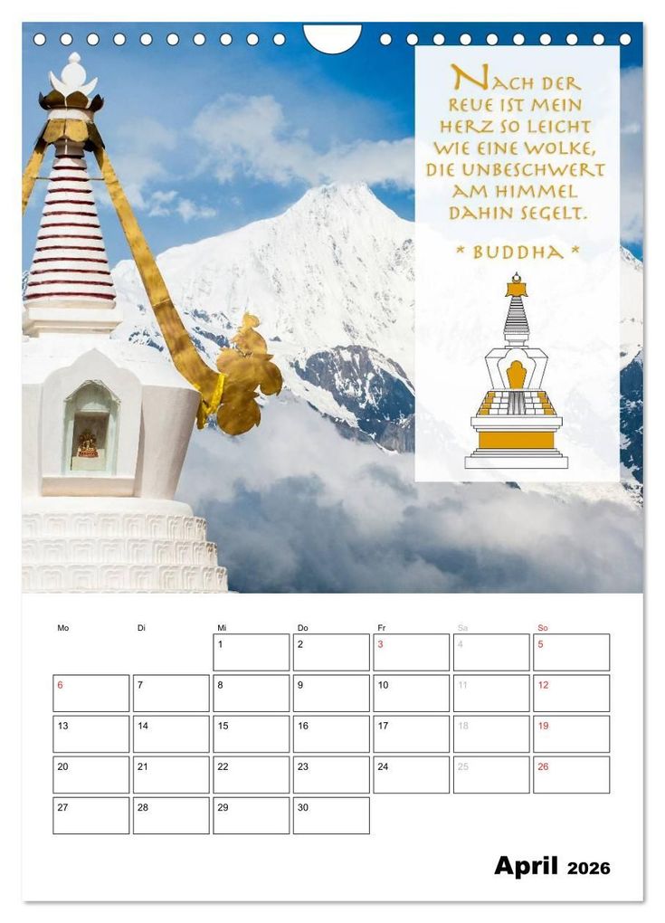 Weitere Ansicht: BUDDHAS ZITATE Buddhistische Weisheiten (Wandkalender 2026 DIN A4 hoch), CALVENDO Monatskalender | BuddhaART BuddhaART, Calvendo, BuddhaART