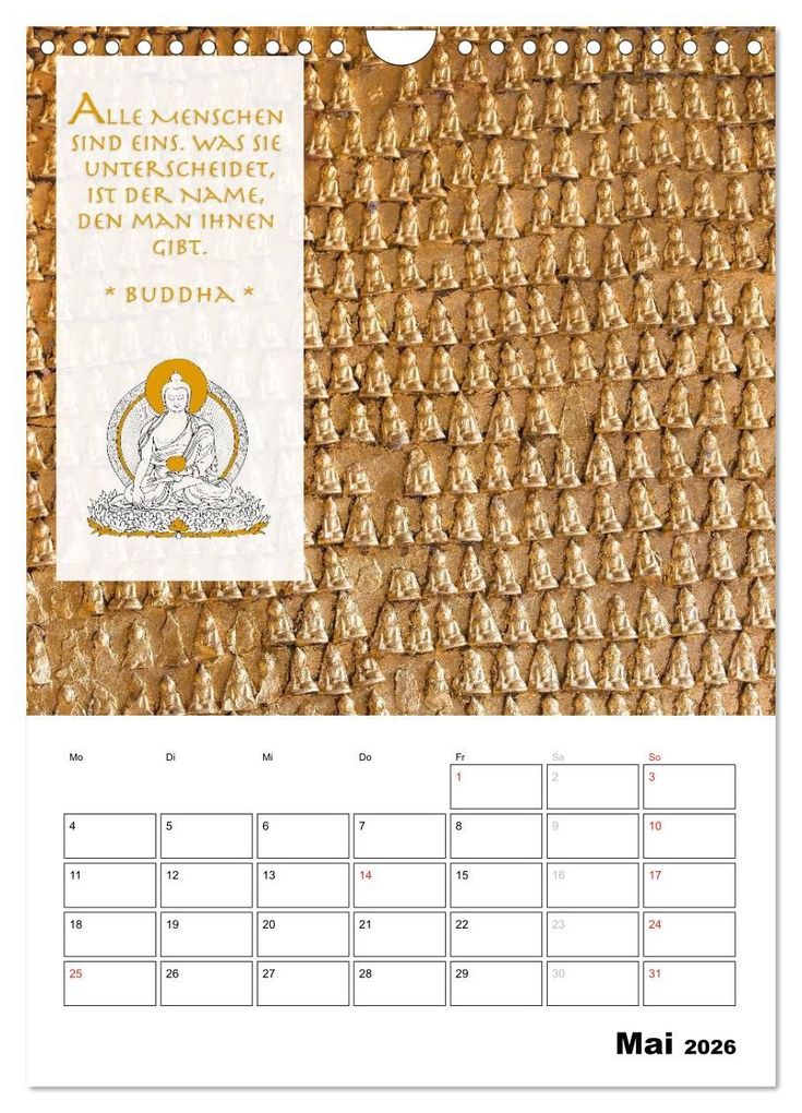 Weitere Ansicht: BUDDHAS ZITATE Buddhistische Weisheiten (Wandkalender 2026 DIN A4 hoch), CALVENDO Monatskalender | BuddhaART BuddhaART, Calvendo, BuddhaART