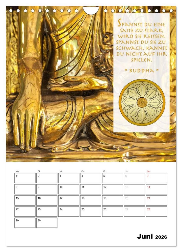 Weitere Ansicht: BUDDHAS ZITATE Buddhistische Weisheiten (Wandkalender 2026 DIN A4 hoch), CALVENDO Monatskalender | BuddhaART BuddhaART, Calvendo, BuddhaART