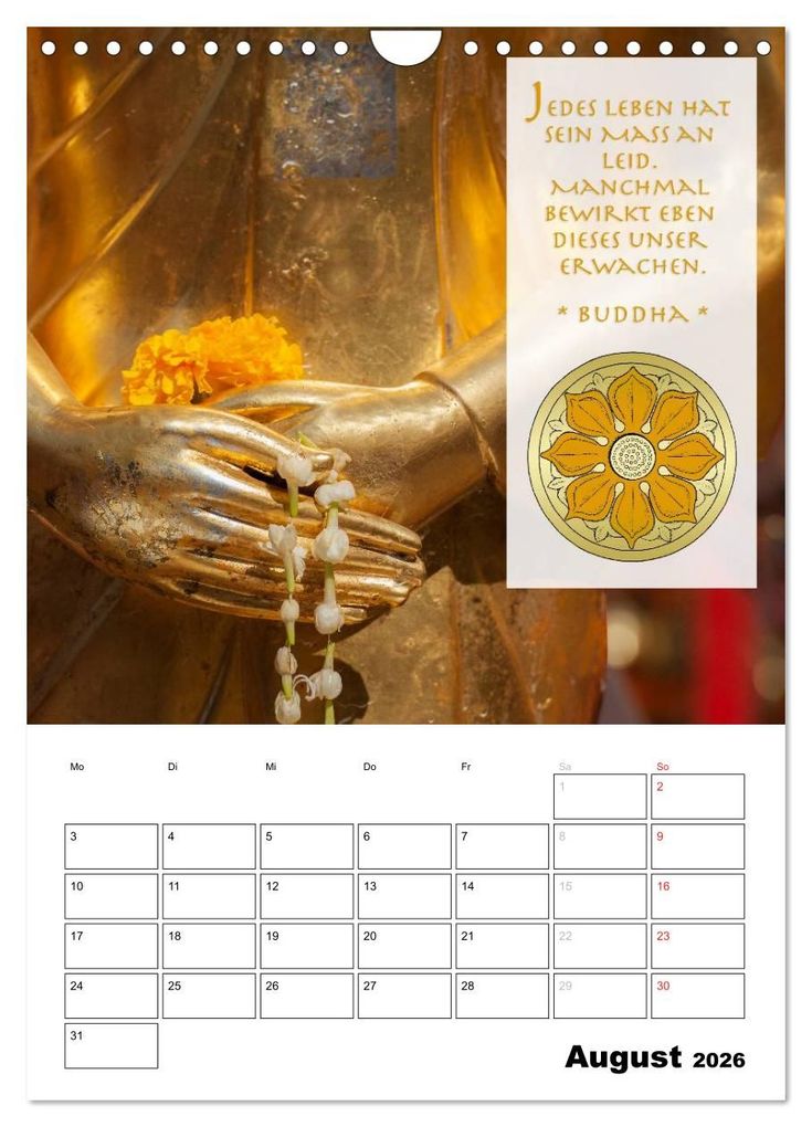 Weitere Ansicht: BUDDHAS ZITATE Buddhistische Weisheiten (Wandkalender 2026 DIN A4 hoch), CALVENDO Monatskalender | BuddhaART BuddhaART, Calvendo, BuddhaART