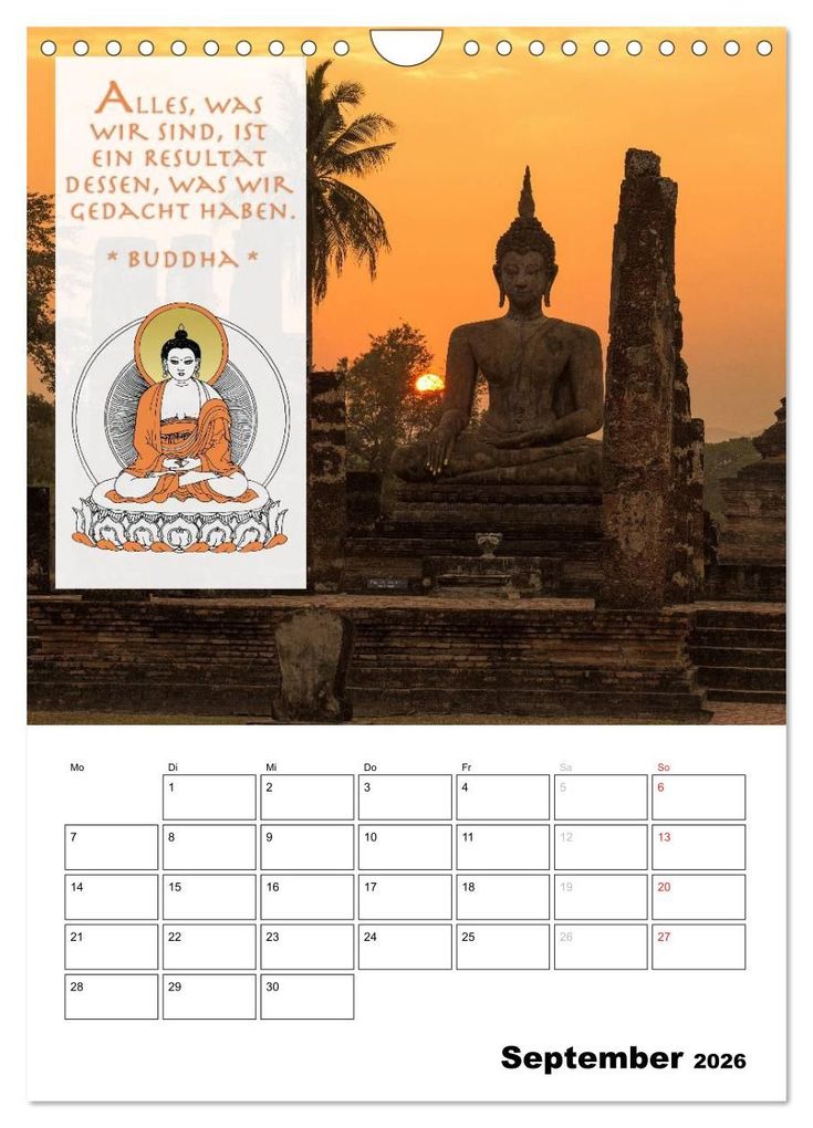 Weitere Ansicht: BUDDHAS ZITATE Buddhistische Weisheiten (Wandkalender 2026 DIN A4 hoch), CALVENDO Monatskalender | BuddhaART BuddhaART, Calvendo, BuddhaART