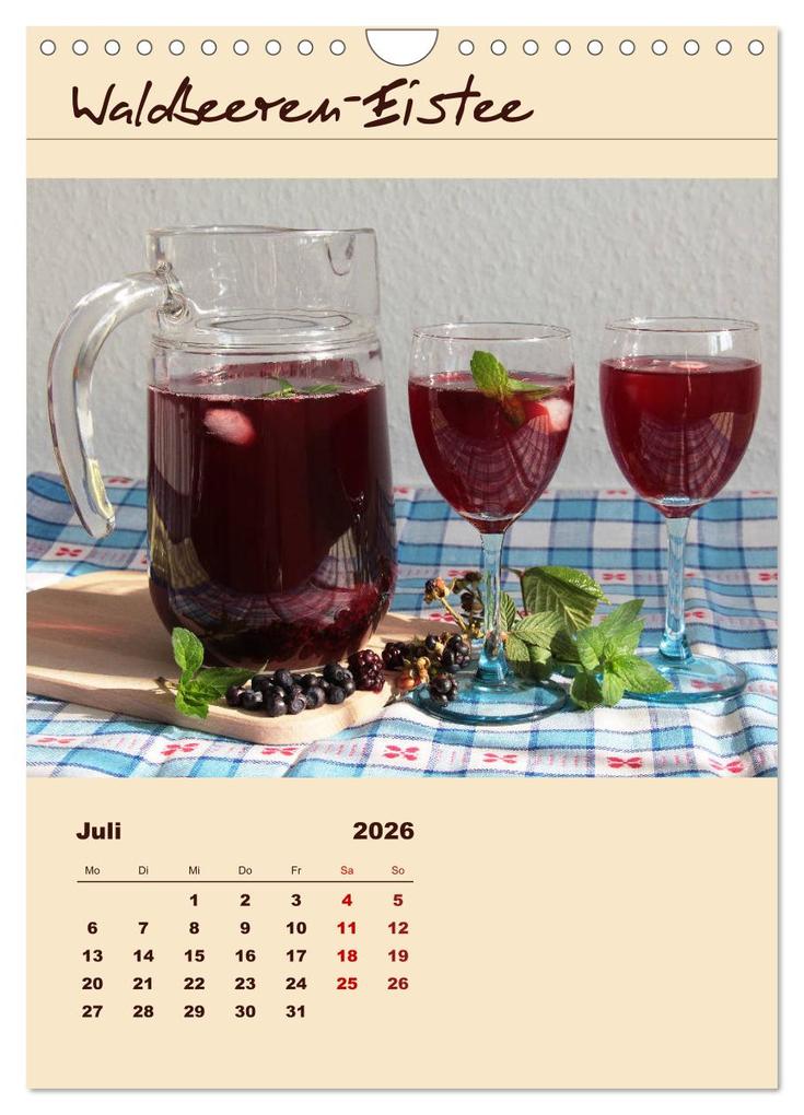 Weitere Ansicht: Erfrischender Eistee - Rezeptideen (Wandkalender 2026 DIN A4 hoch), CALVENDO Monatskalender | Jana Thiem-Eberitsch, Calvendo
