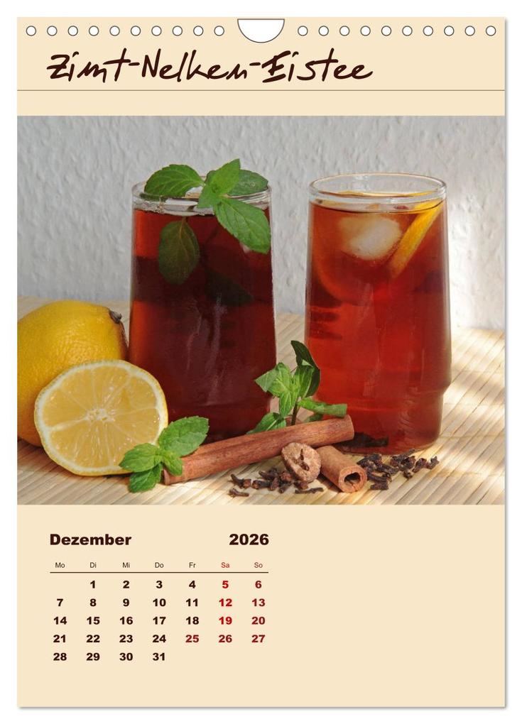 Weitere Ansicht: Erfrischender Eistee - Rezeptideen (Wandkalender 2026 DIN A4 hoch), CALVENDO Monatskalender | Jana Thiem-Eberitsch, Calvendo