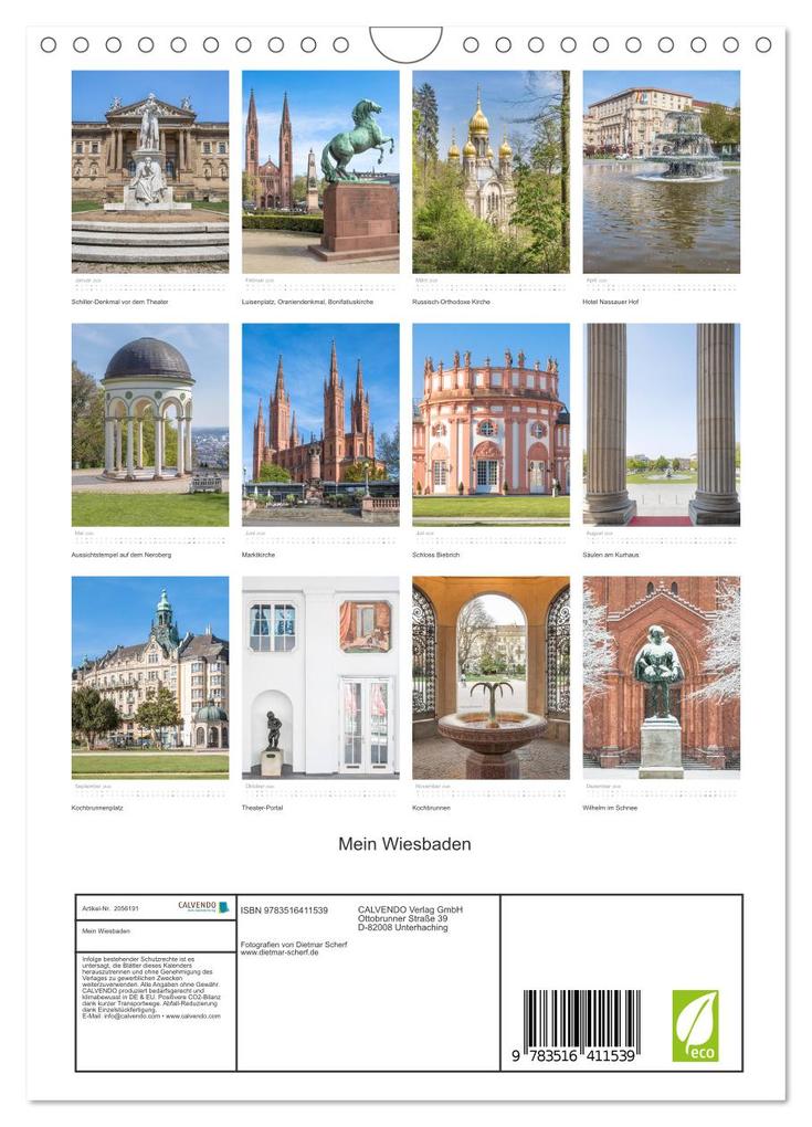 Weitere Ansicht: Mein Wiesbaden (Wandkalender 2026 DIN A4 hoch), CALVENDO Monatskalender | Dietmar Scherf, Calvendo