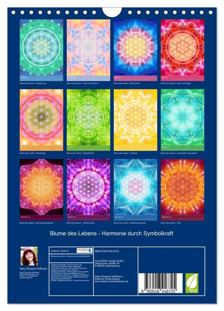 Weitere Ansicht: Blume des Lebens - Harmonie durch Symbolkraft (Wandkalender 2026 DIN A4 hoch), CALVENDO Monatskalender | Gaby Shayana Hoffmann, Calvendo