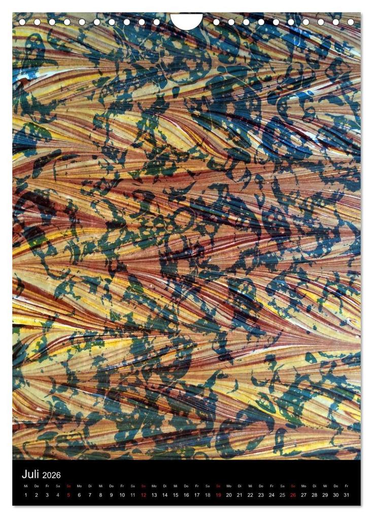 Weitere Ansicht: Ebru - Marmorieren auf Wasser (Wandkalender 2026 DIN A4 hoch), CALVENDO Monatskalender | Ebru Oezel, Calvendo