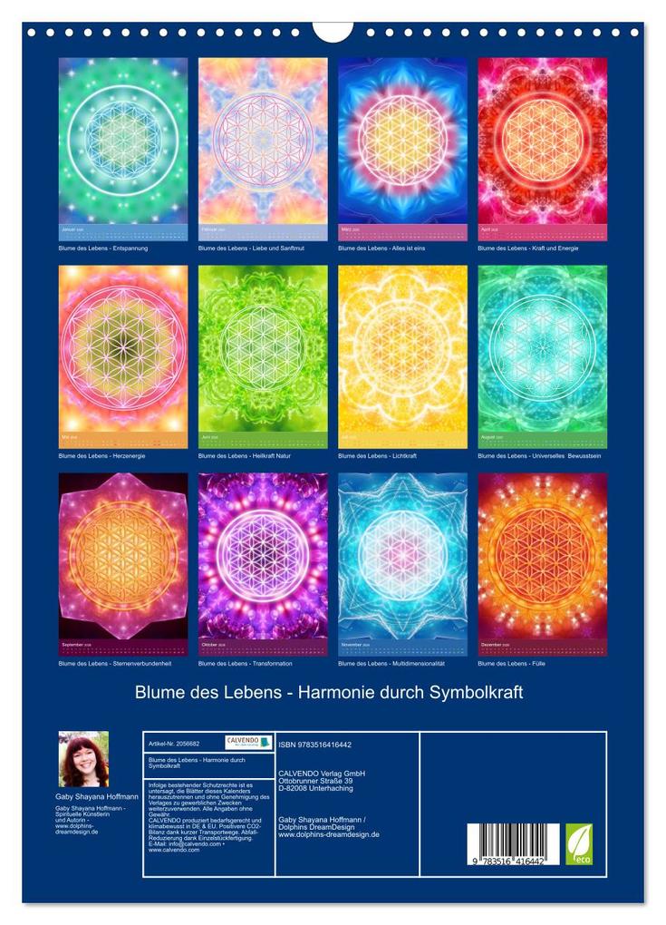 Weitere Ansicht: Blume des Lebens - Harmonie durch Symbolkraft (Wandkalender 2026 DIN A3 hoch), CALVENDO Monatskalender | Gaby Shayana Hoffmann, Calvendo