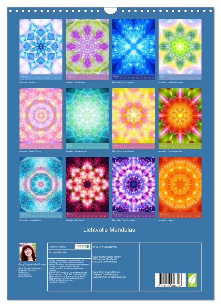 Weitere Ansicht: Lichtvolle Mandalas (Wandkalender 2026 DIN A3 hoch), CALVENDO Monatskalender | Gaby Shayana Hoffmann, Calvendo