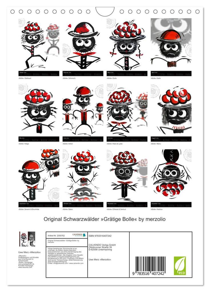 Weitere Ansicht: Original Schwarzwälder 'Grätige Bolle' by merzolio (Wandkalender 2026 DIN A4 hoch), CALVENDO Monatskalender | Uwe Merz »Merzolio«, Calvendo