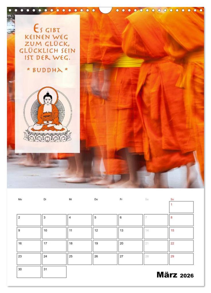 Weitere Ansicht: BUDDHAS ZITATE Buddhistische Weisheiten (Wandkalender 2026 DIN A3 hoch), CALVENDO Monatskalender | BuddhaART BuddhaART, Calvendo, BuddhaART