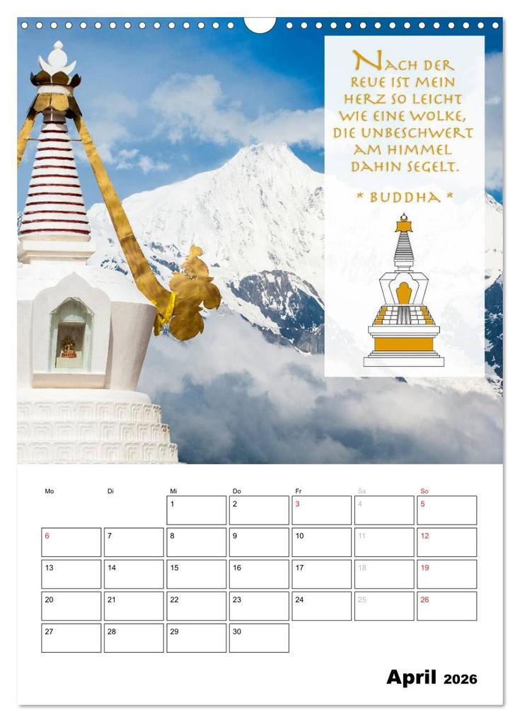 Weitere Ansicht: BUDDHAS ZITATE Buddhistische Weisheiten (Wandkalender 2026 DIN A3 hoch), CALVENDO Monatskalender | BuddhaART BuddhaART, Calvendo, BuddhaART