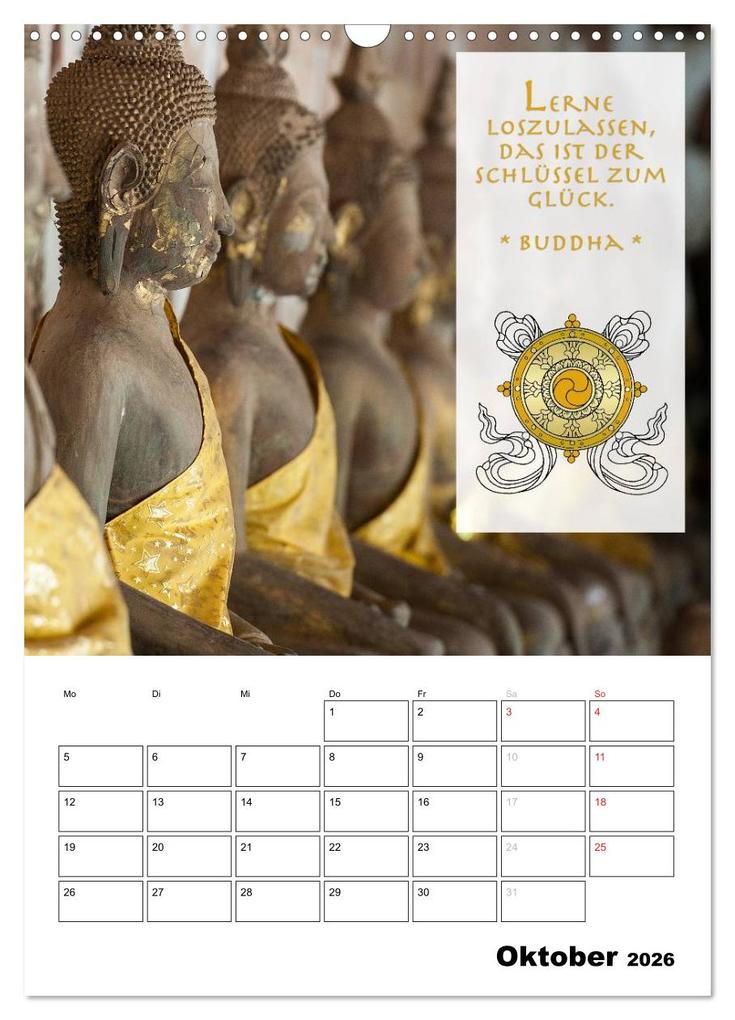 Weitere Ansicht: BUDDHAS ZITATE Buddhistische Weisheiten (Wandkalender 2026 DIN A3 hoch), CALVENDO Monatskalender | BuddhaART BuddhaART, Calvendo, BuddhaART
